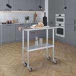 AmGood Stainless Steel Work Table with Wheels