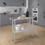 Stainless Steel Work Table with Undershelf - 14"x48