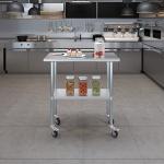 AmGood Stainless Steel Work Table with Wheels