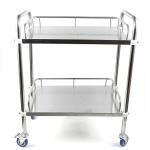 2-Layer Stainless Steel Medical Trolley for Clinics