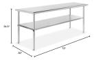 Stainless Steel Work Table 72" x 30" with Shelf