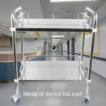 2-Layer Stainless Steel Medical Trolley for Clinics