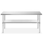 Stainless Steel Work Table 72" x 30" with Shelf