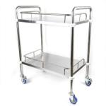 2-Layer Stainless Steel Medical Trolley for Clinics