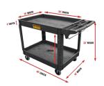 Heavy Duty 2-Shelf Rolling Utility Service Cart