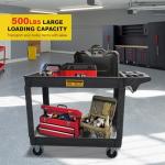 Heavy Duty 2-Shelf Rolling Utility Service Cart