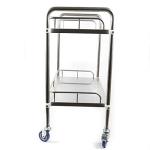 2-Layer Stainless Steel Medical Trolley for Clinics