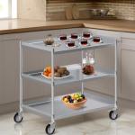 Stainless Steel 3-Shelf Utility Cart - 24"x15"x33
