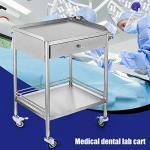 2-Layer Rolling Trolley Cart with Lockable Wheels