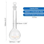 50ml Borosilicate Glass Volumetric Flask Set - 10 Pcs