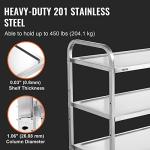 VEVOR 3-Tier Rolling Utility Cart with Brake Wheels