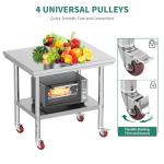 YITAHOME 30" Stainless Steel Work Table with Wheels