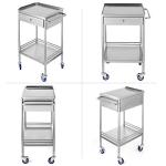 2-Layer Rolling Trolley Cart with Lockable Wheels