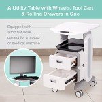 Rolling Utility Cart with Drawers for Labs & Clinics