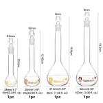 OLYCRAFT 4-Piece Volumetric Flask Set with Caps
