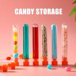 Clear Plastic Test Tubes with Caps - 100 Pcs