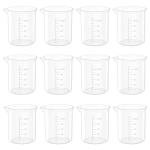 Set of 12 Transparent 50ml Lab Measuring Cups