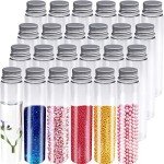 24 Pcs Clear Plastic Test Tubes with Caps