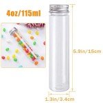 18 Pack Clear Plastic Test Tubes with Caps