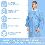 Disposable Blue Lab Coats - Case of 50