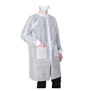 Pack of 10 Disposable Lab Coats with Pockets