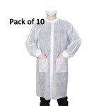 Pack of 10 Disposable Lab Coats with Pockets