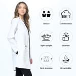 Dagacci Unisex White Lab Coat, 35" Available Sizes