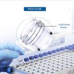 Clear 2 ml HPLC Vial with Blue Cap, 100 Pack