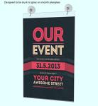 Acrylic Window Sign Holder with Suction Cups, 11"x17