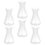 Plastic Conical Erlenmeyer Flasks - 6 Pack, 50ml