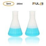 ULAB 250ml Conical Polypropylene Erlenmeyer Flask – 2 Pack