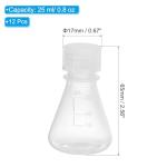 12-Piece 25ml Narrow Mouth Erlenmeyer Flask Set
