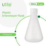 Plastic Erlenmeyer Flask Set with Screw Caps, 6pcs