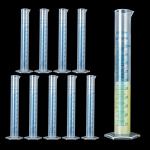 10-Pack 100ml Transparent Graduated Measuring Cylinders
