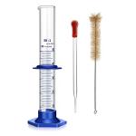 50ML Thick Glass Graduated Cylinder with Base & Brush