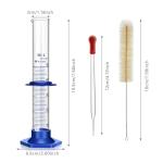 50ML Thick Glass Graduated Cylinder with Base & Brush