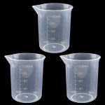 Waziaqoc 100ml Plastic Graduated Beakers - 3 Pack
