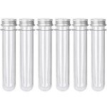 6PCS Clear Plastic Test Tubes with Screw Caps