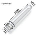 6PCS Clear Plastic Test Tubes with Screw Caps