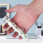 6PCS Clear Plastic Test Tubes with Screw Caps