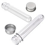 6PCS Clear Plastic Test Tubes with Screw Caps
