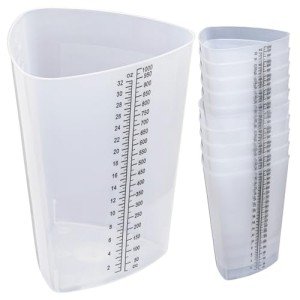 Triangular Graduated Plastic Beakers - 32 oz, 10 Pack