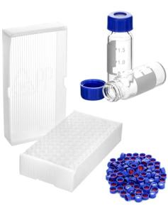 QWORK 2mL Borosilicate Glass Autosampler Vials, 100 Pcs