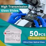 50 Pack Blank Glass Microscope Slides - Ultra Clear