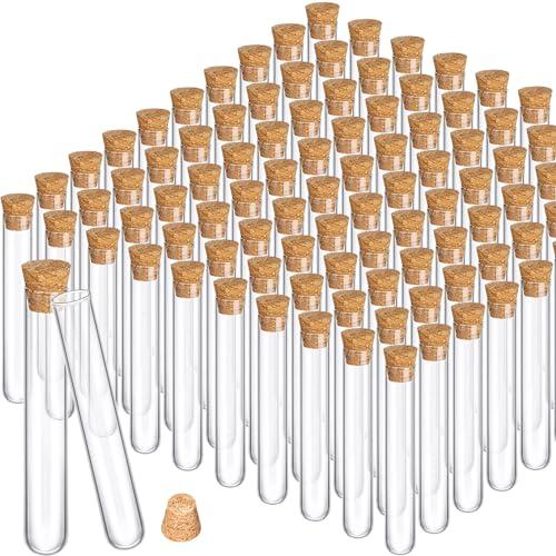 100PCS Glass Test Tubes with Cork Stoppers