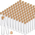 100PCS Glass Test Tubes with Cork Stoppers