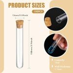 100PCS Glass Test Tubes with Cork Stoppers