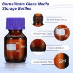 8 Pack 50ml Borosilicate Glass Storage Bottles