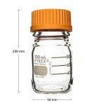 Pyrex 100mL Round Glass Media Storage Bottles