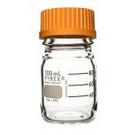 Pyrex 100mL Round Glass Media Storage Bottles